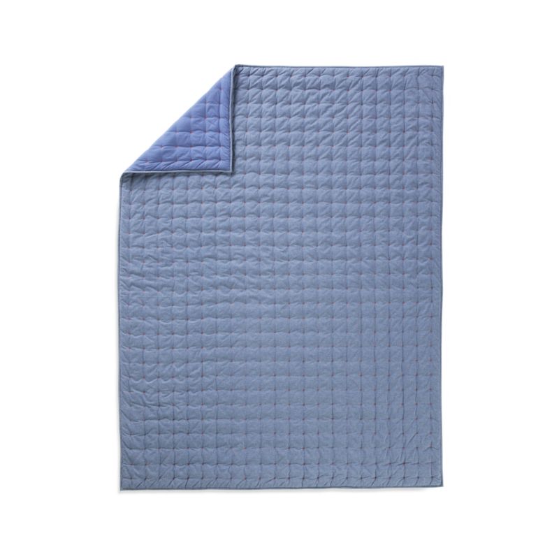 Chambray Blue Kids Full/Queen Quilt - image 7 of 8