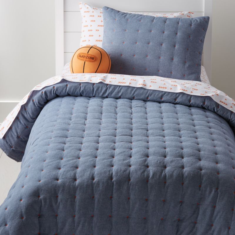 Modern Chambray Blue Kids Quilt | Crate & Kids