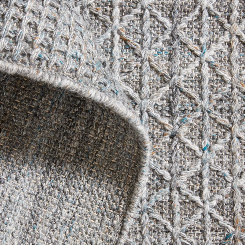 Chamonix Wool Blend Handwoven Teal Blue Rug Swatch 12"x18" - image 2 of 4