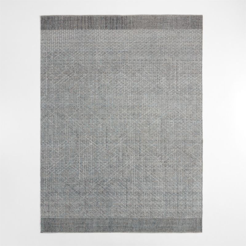 Chamonix Wool Blend Handwoven Teal Blue Rug Swatch 12"x18" - image 1 of 4