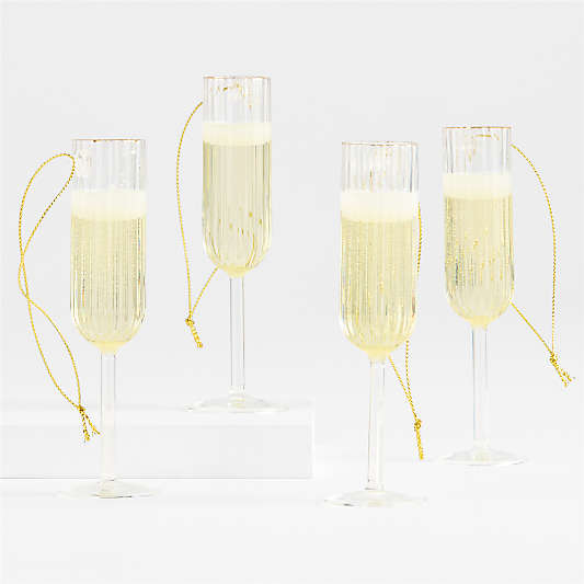 Champagne Glass Christmas Tree Ornament, Set of 4
