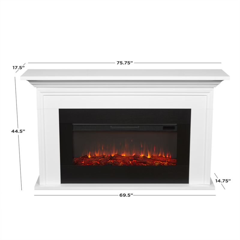 Chandler White Wood Electric Fireplace 76" - image 3 of 6