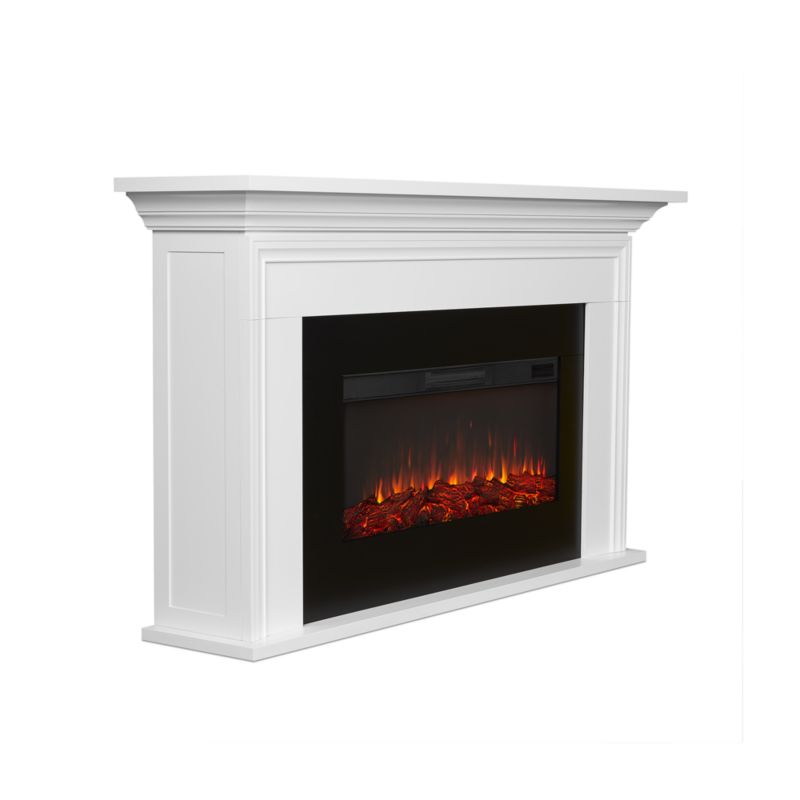 Chandler White Wood Electric Fireplace 76" - image 4 of 6