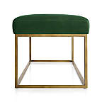 View Channel Dark Green Velvet Bench with Brass Base - image 5 of 8