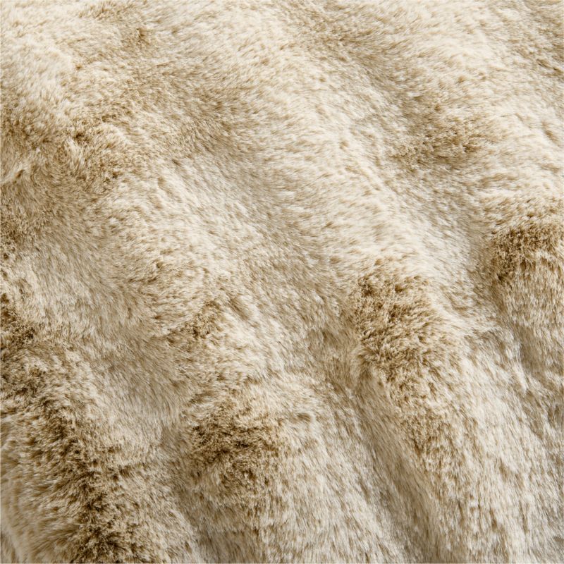 Channel Faux Fur 54"x20" Travertine Beige Throw Pillow with Feather Insert - image 2 of 5