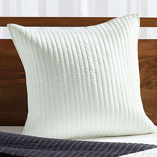 Channel Stitch White Euro Sham