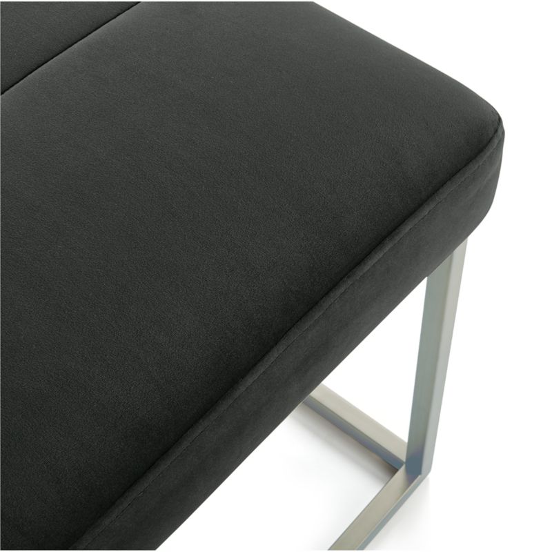 Channel Charcoal Velvet Bench with Stainless Steel Base - image 4 of 5