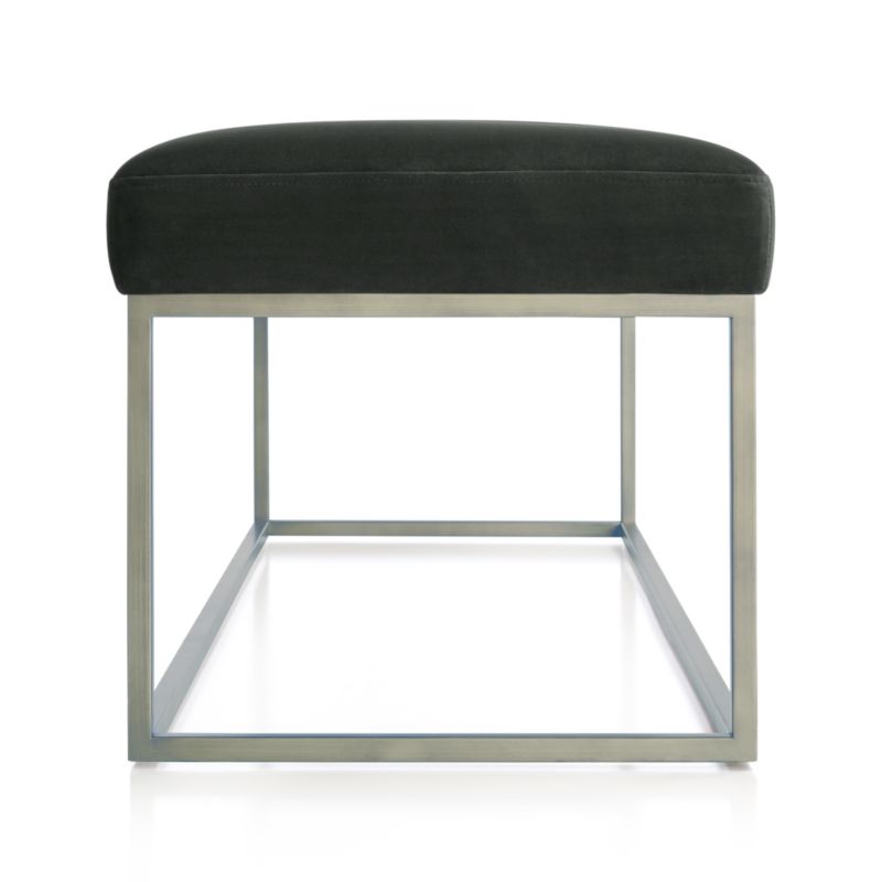 Channel Charcoal Velvet Bench with Stainless Steel Base - image 3 of 5