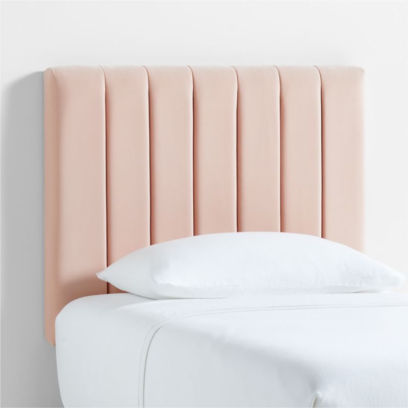 Channel Velvet Pink Twin Charging Wall-Mounted Headboard - image 2 of 6