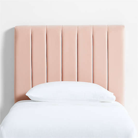 Channel Velvet Pink Twin Charging Wall-Mounted Headboard