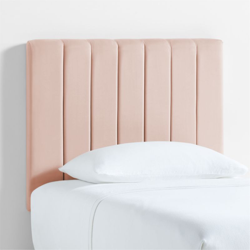 Channel Velvet Pink Twin Wall-Mounted Headboard - image 2 of 5