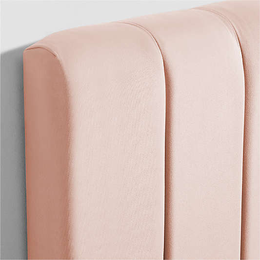 Channel Velvet Pink Twin Wall-Mounted Headboard