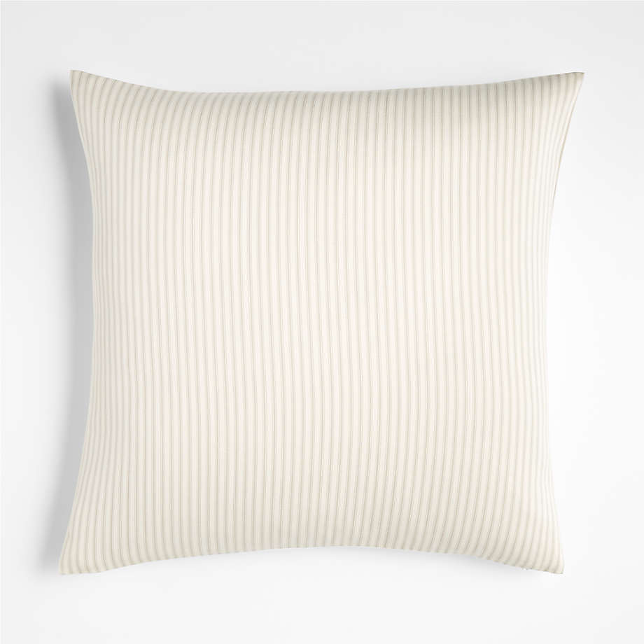 Channing 23" Beige Striped Pillow Cover with DownAlternative Insert