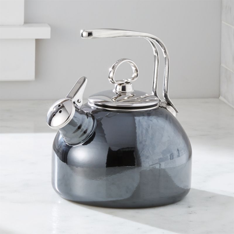 Chantal Whistling Tea Kettle in Onyx + Reviews | Crate & Barrel