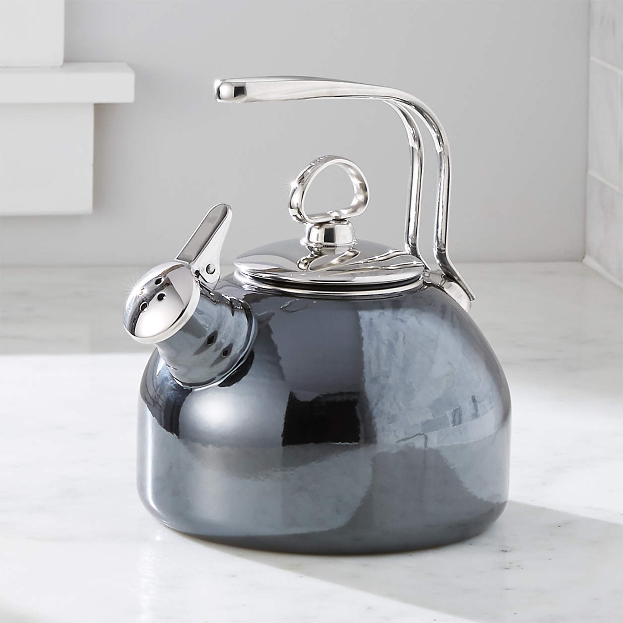 Chantal Whistling Tea Kettle in Onyx + Reviews Crate & Barrel