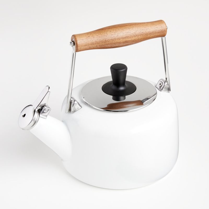 Chantal Sven Matte White Tea Kettle with Wood Handle - image 2 of 4