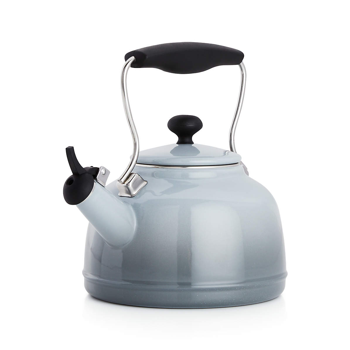 Chantal 2 qt. Enamel-on-Steel Anniversary Teakettle - Fog Grey