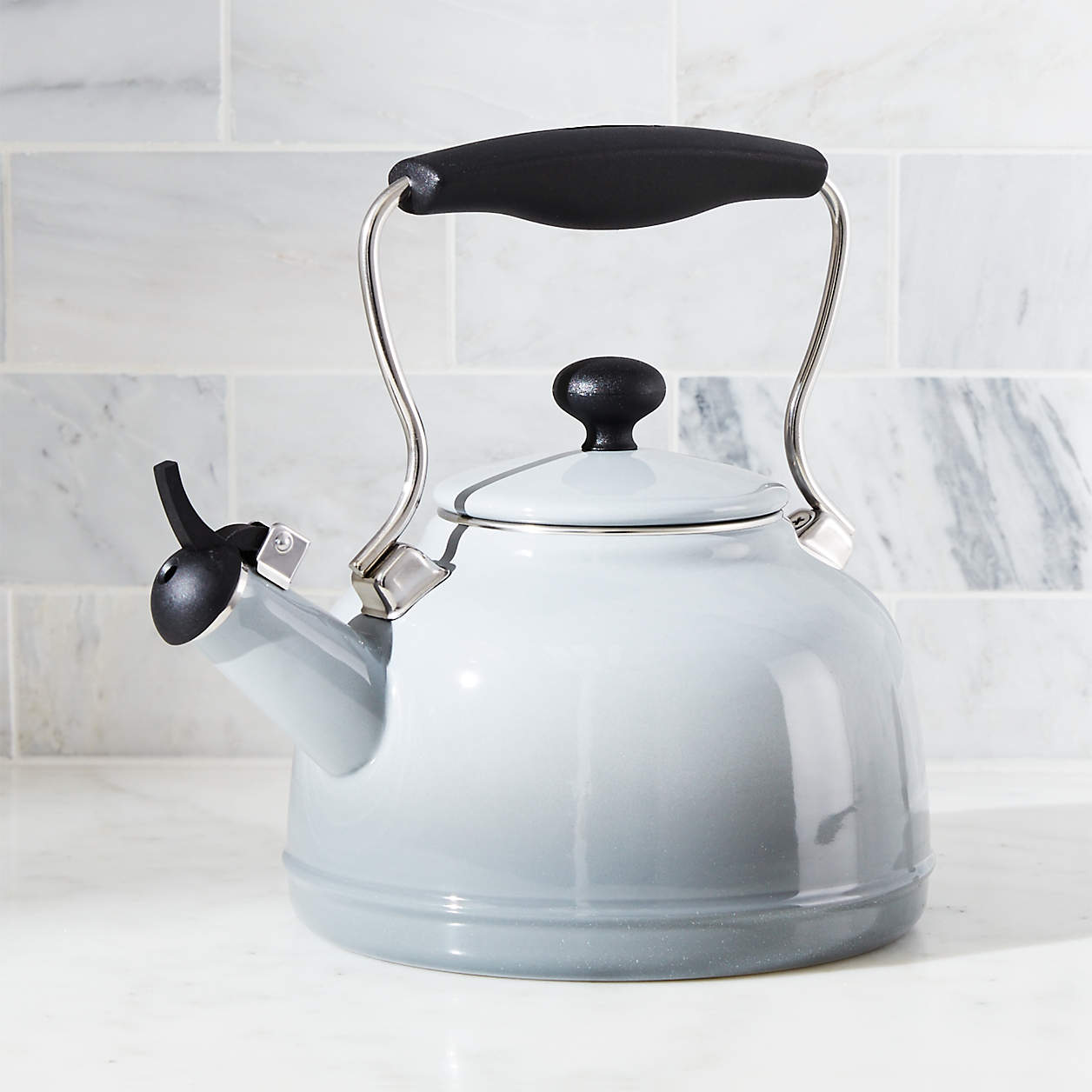 Chantal Vintage Grey Steel Enamel Tea Kettle + Reviews Crate & Barrel
