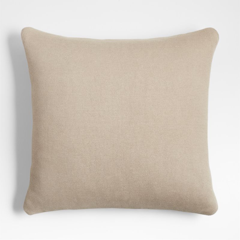 Chantilly Warm Sand Beige Knit 23"x23" Throw Pillow Cover