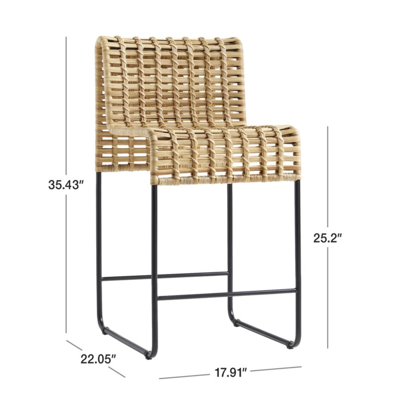 Chaparral Natural Rattan Counter Stool + Reviews | Crate & Barrel