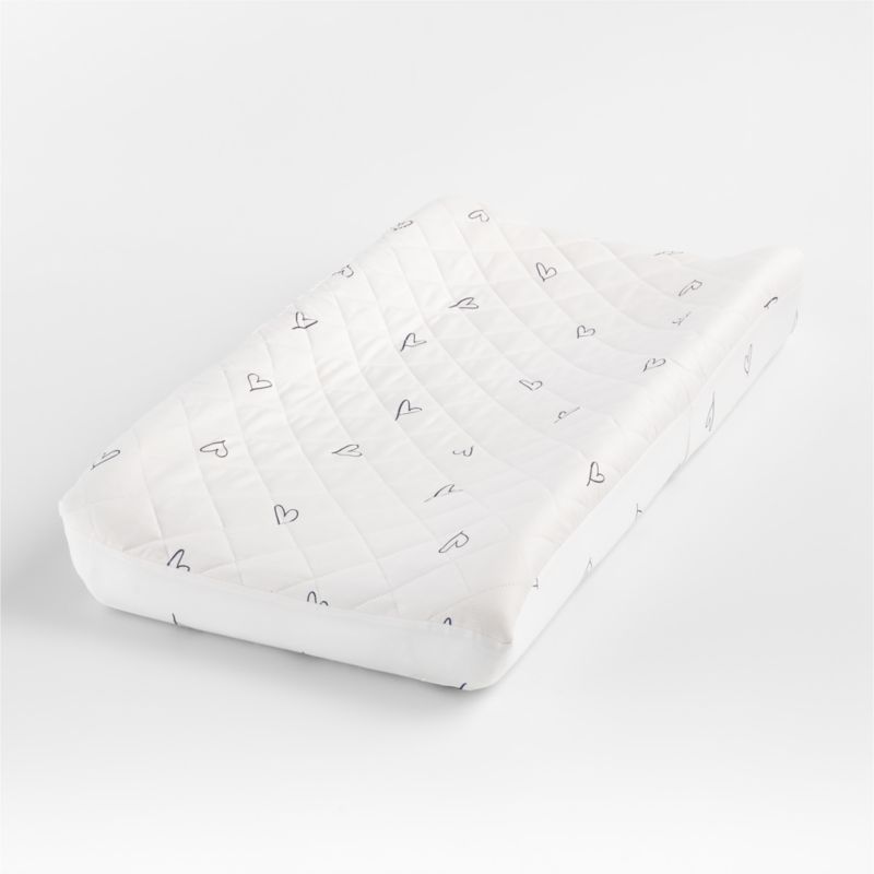 Charcoal Heart Organic Cotton Baby Changing Pad Cover by Leanne Ford