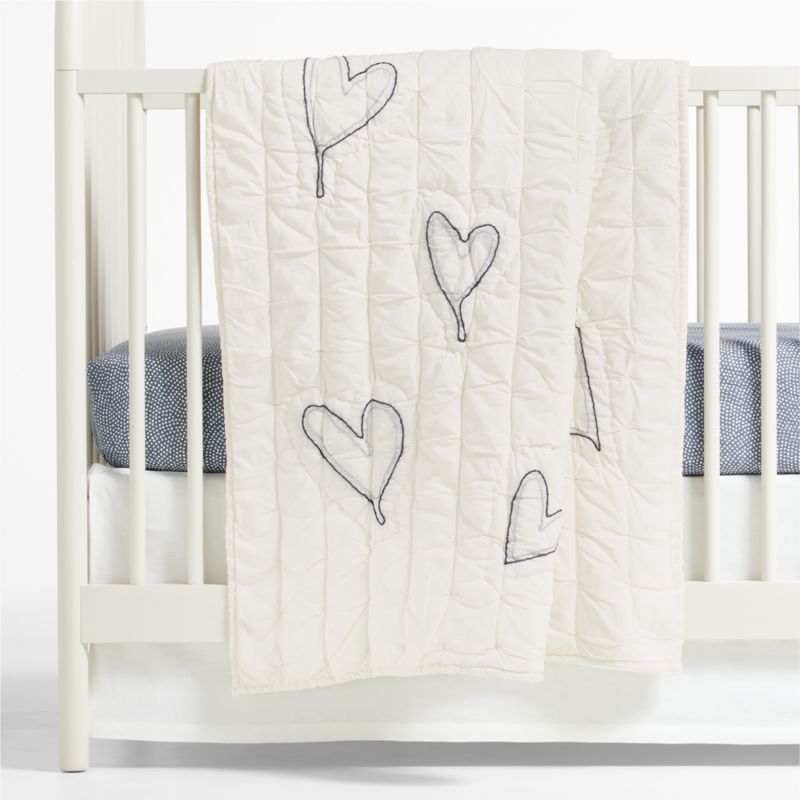 Charcoal Heart Organic Baby Bedding - image 2 of 6