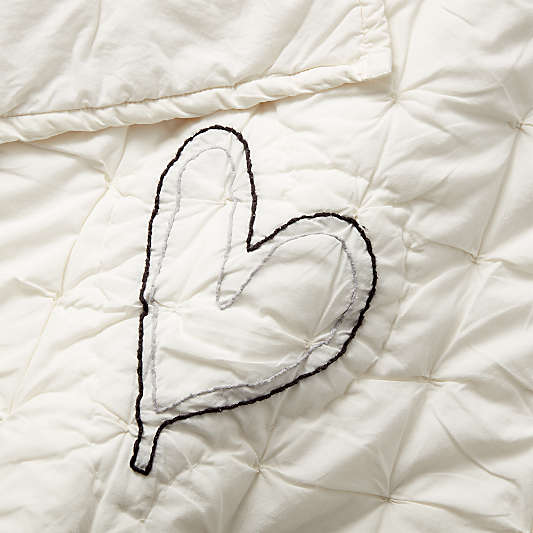 Charcoal Heart Organic Baby Bedding