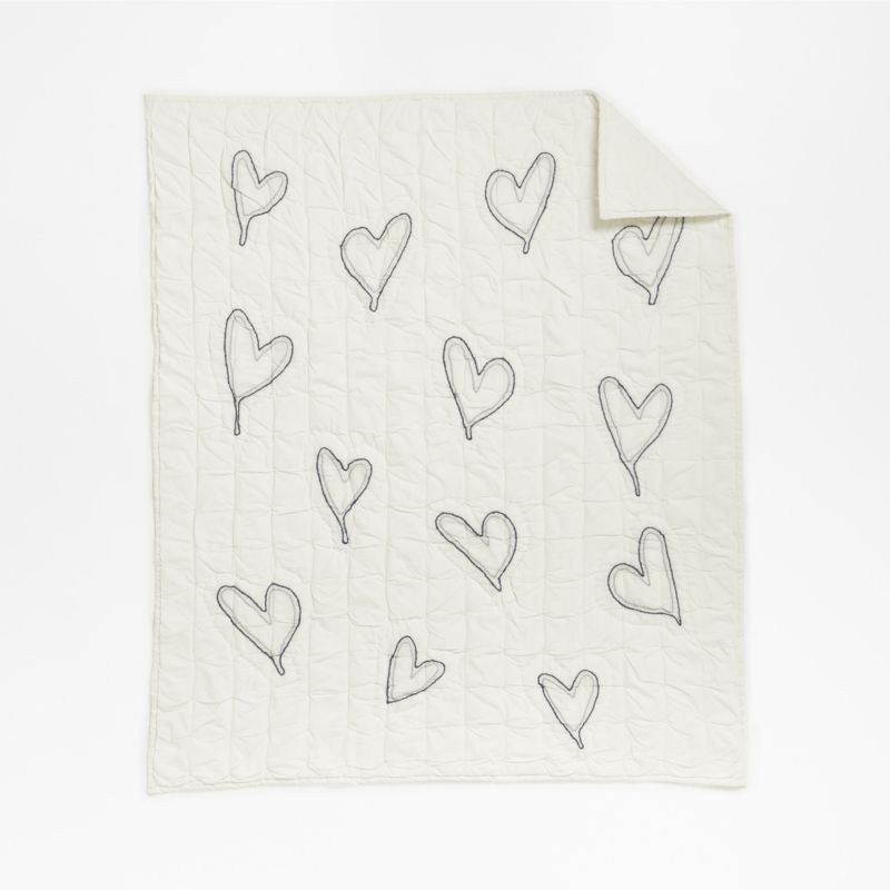 Charcoal Heart Organic Baby Bedding - image 5 of 6