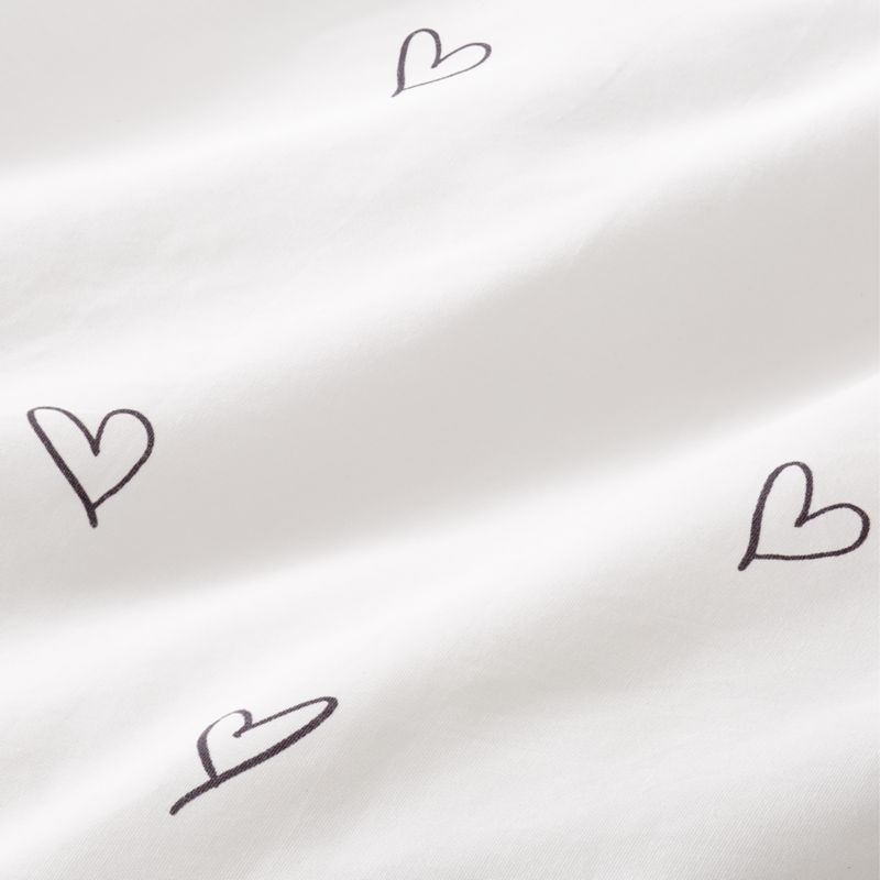 Charcoal Heart Organic Cotton Kids Twin Duvet Cover by Leanne Ford