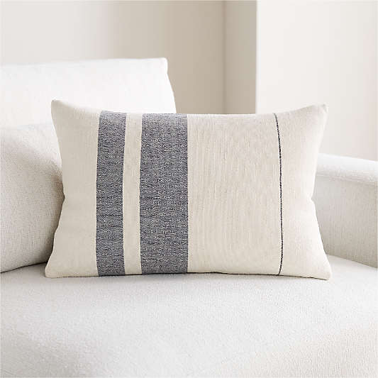 Charlie Colorblock 22"x15" Deep Indigo Throw Pillow with Down-Alternative Insert