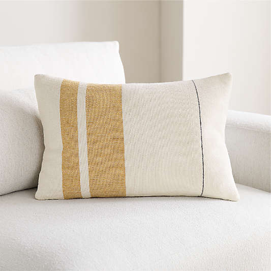 Charlie Colorblock 22"x15" Marzipan Gold Throw Pillow Cover