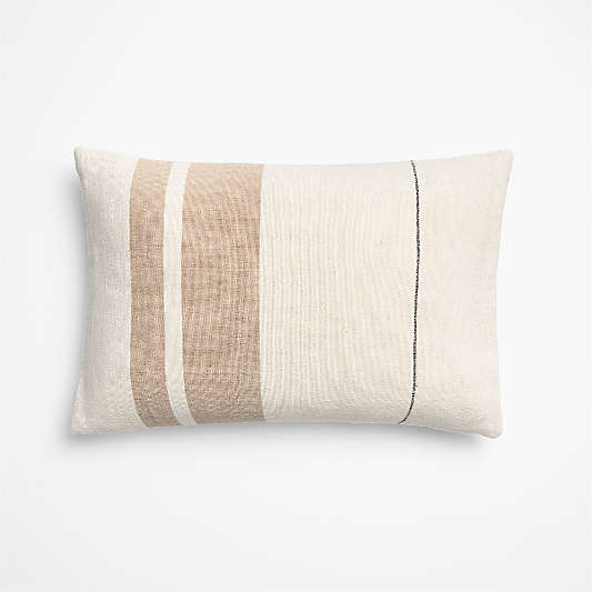 Charlie Colorblock 22"x15" Warm Sand Beige Throw Pillow Cover