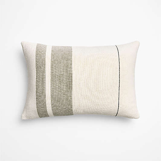 Charlie Colorblock 22"x15" Shadow Sage Green Throw Pillow Cover
