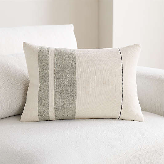 Charlie Colorblock 22"x15" Shadow Sage Green Throw Pillow with Down-Alternative Insert