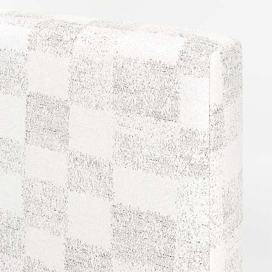 Charlie Cream and Grey Checkered Upholstered Kids Bed