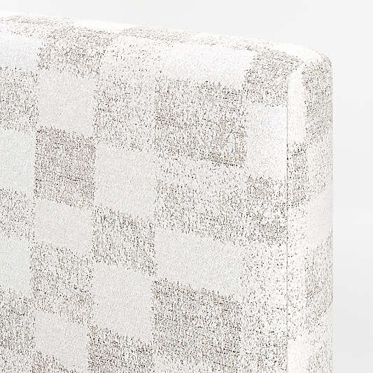 Charlie Cream and Grey Checkered Upholstered Kids Bed