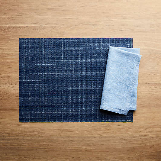 Chilewich ® Rectangular Charm Navy Blue Easy-Clean Vinyl Placemat