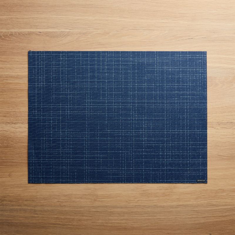 Chilewich ® Rectangular Charm Navy Blue Easy-Clean Vinyl Placemat