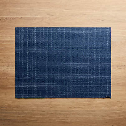 Chilewich ® Rectangular Charm Navy Blue Easy-Clean Vinyl Placemat