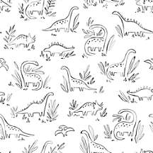 Chasing Paper Black and White Dinosaurs Kids Peel & Stick Removable ...