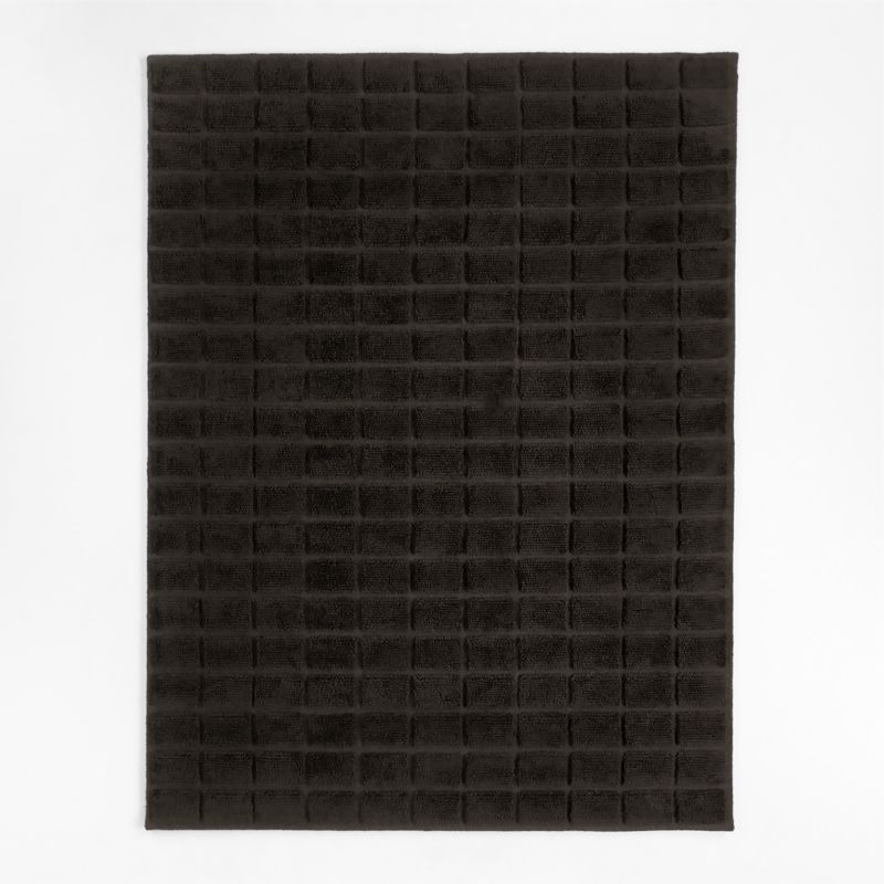 Chatou Wool Brick Pattern Black Area Rug 9'x12'