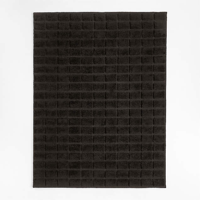 Ruell Black Area Rug 9'x12' + Reviews Crate & Barrel