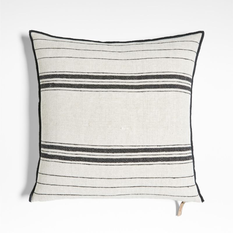 Chatou Organic Cotton Arctic Ivory Stripe 20x20 Throw Pillow Cover +  Reviews | Crate & Barrel