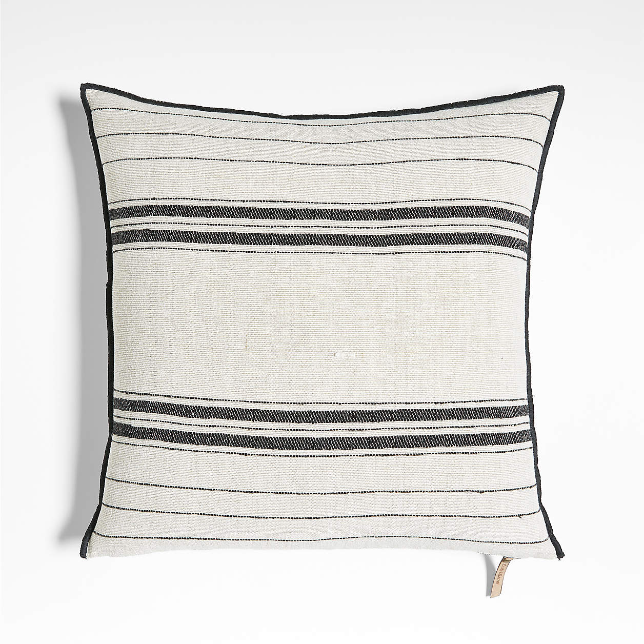 Chatou Organic Cotton Arctic Ivory Stripe 20"x20" Throw Pillow Cover