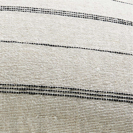 Chatou Organic Cotton Arctic Ivory Stripe 36"x16" Throw Pillow Cover