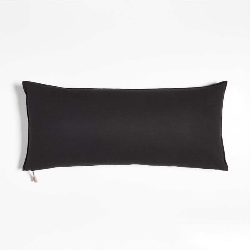 Chatou Organic Cotton Ink Black Stripe 36"x16" Throw Pillow Cover - image 4 of 6