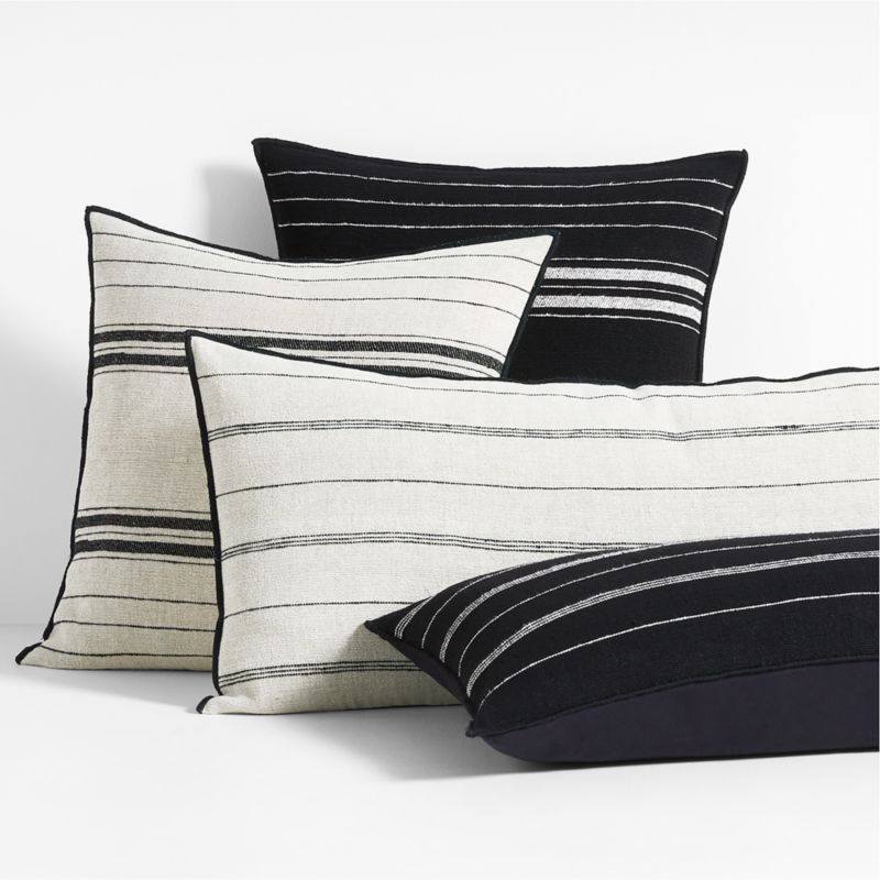 Chatou Organic Cotton Ink Black Stripe 20"x20" Throw Pillow Cover - image 3 of 8