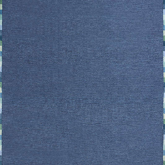 Checker Border Blue Kids Area Rug Swatch