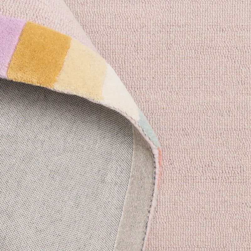 Checker Border Lilac Rose Kids Area Rug 5x8 - image 2 of 4