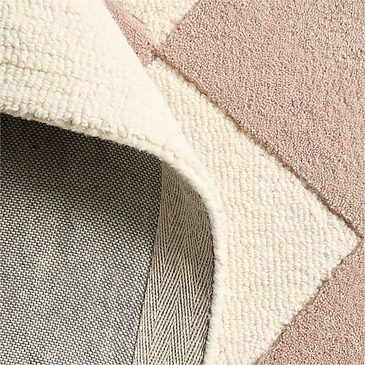 Checkerboard Purple Wool Kids Area Rug